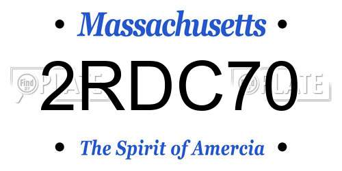 2RDC70 Massachusetts License Plate