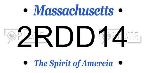 2RDD14 Massachusetts License Plate