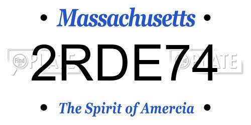 2RDE74 Massachusetts License Plate