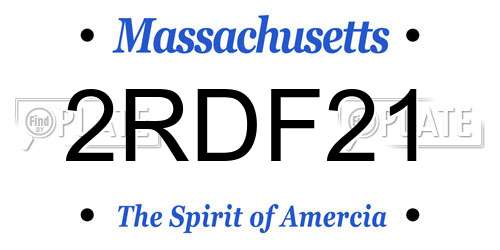 2RDF21 Massachusetts License Plate