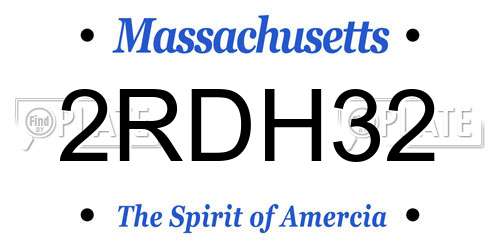 2RDH32 Massachusetts License Plate