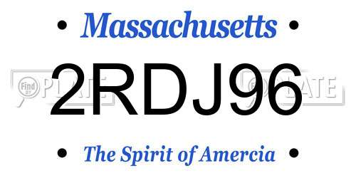 2RDJ96 Massachusetts License Plate