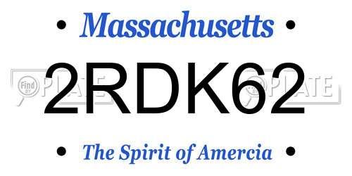 2RDK62 Massachusetts License Plate