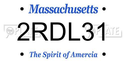 2RDL31 Massachusetts License Plate