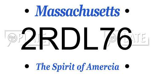 2RDL76 Massachusetts License Plate
