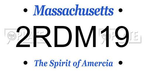 2RDM19 Massachusetts License Plate