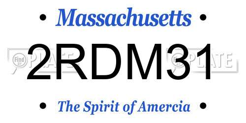 2RDM31 Massachusetts License Plate