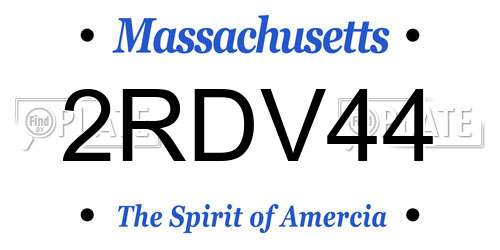 2RDV44 Massachusetts License Plate