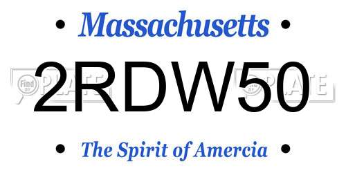 2RDW50 Massachusetts License Plate