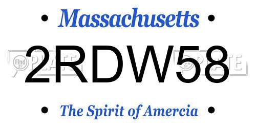 2RDW58 Massachusetts License Plate