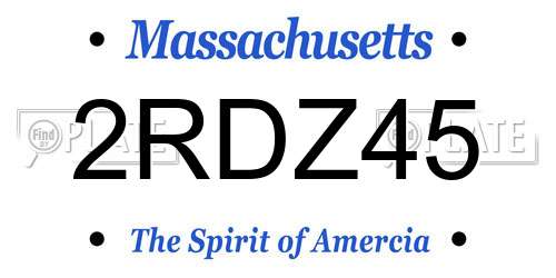 2RDZ45 Massachusetts License Plate