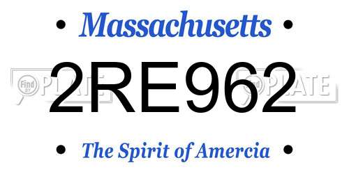 2RE962 Massachusetts License Plate