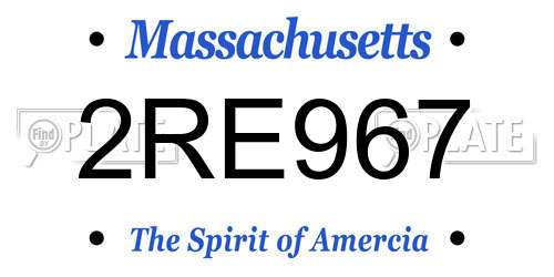 2RE967 Massachusetts License Plate