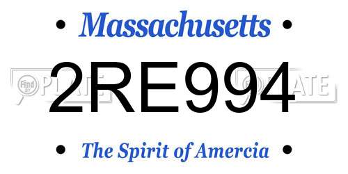 2RE994 Massachusetts License Plate