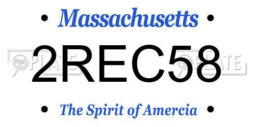 2REC58 Massachusetts License Plate
