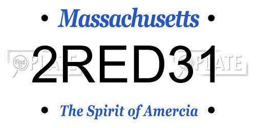 2RED31 Massachusetts License Plate