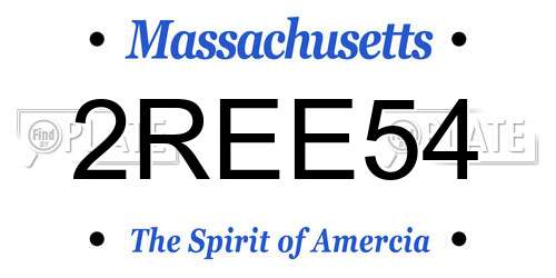 2REE54 Massachusetts License Plate