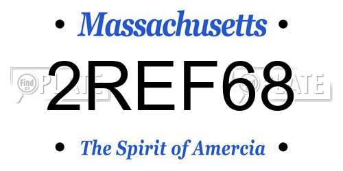 2REF68 Massachusetts License Plate