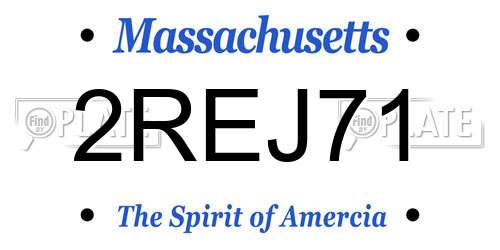 2REJ71 Massachusetts License Plate