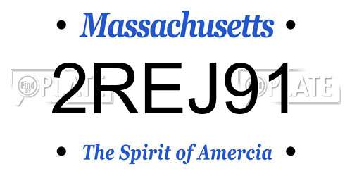 2REJ91 Massachusetts License Plate