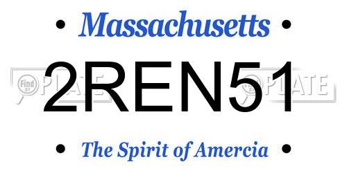 2REN51 Massachusetts License Plate