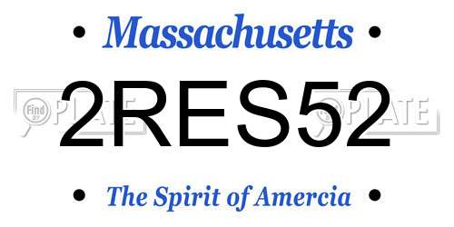 2RES52 Massachusetts License Plate
