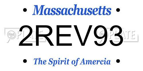 2REV93 Massachusetts License Plate