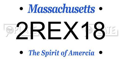 2REX18 Massachusetts License Plate