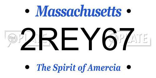 2REY67 Massachusetts License Plate
