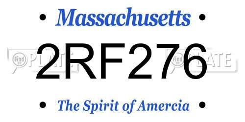 2RF276 Massachusetts License Plate