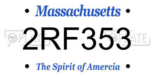 2RF353 Massachusetts License Plate