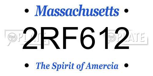 2RF612 Massachusetts License Plate