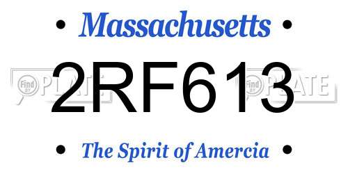 2RF613 Massachusetts License Plate