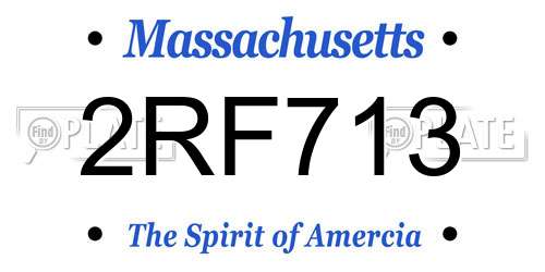 2RF713 Massachusetts License Plate