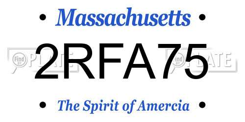 2RFA75 Massachusetts License Plate