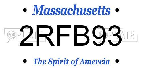 2RFB93 Massachusetts License Plate
