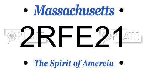 2RFE21 Massachusetts License Plate