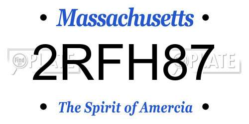 2RFH87 Massachusetts License Plate