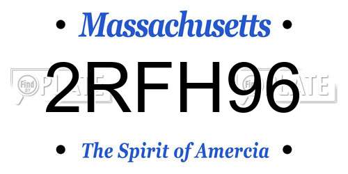 2RFH96 Massachusetts License Plate