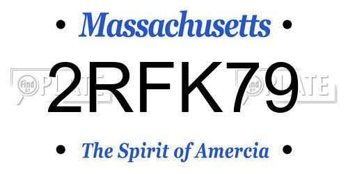 2RFK79 Massachusetts License Plate