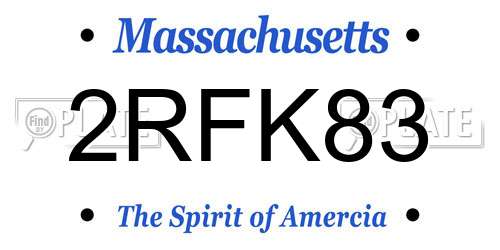 2RFK83 Massachusetts License Plate
