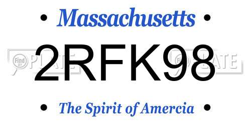 2RFK98 Massachusetts License Plate