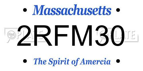 2RFM30 Massachusetts License Plate