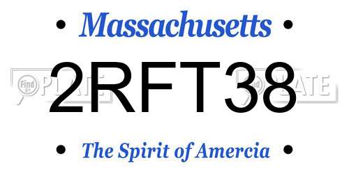 2RFT38 Massachusetts License Plate