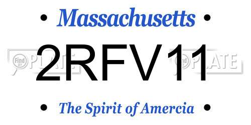 2RFV11 Massachusetts License Plate