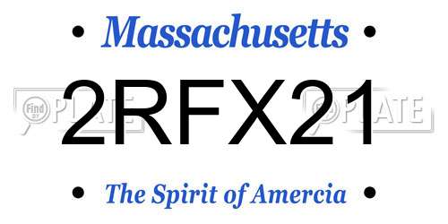2RFX21 Massachusetts License Plate