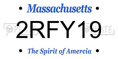 2RFY19 Massachusetts License Plate