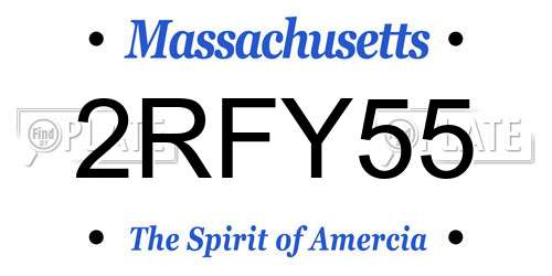 2RFY55 Massachusetts License Plate
