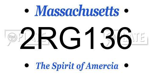 2RG136 Massachusetts License Plate