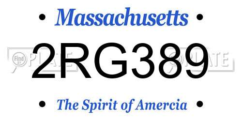 2RG389 Massachusetts License Plate